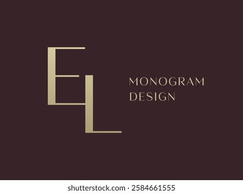 EL letter logo icon design. Classic style luxury initials monogram.