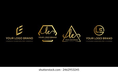 EL letter logo set design on black background. EL creative initials letter logo concept. EL letter design
