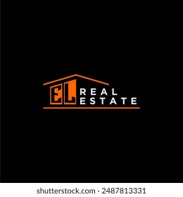 EL letter roof shape logo for real estate with house icon design