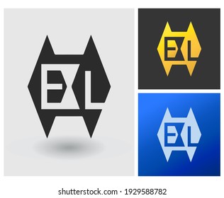 EL letters logo design, creative geometric letter icon idea