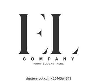 EL logo design. Initial letter e and l serif font style. Creative classic company name typography. Trendy logotype or identity. Vector illustration.