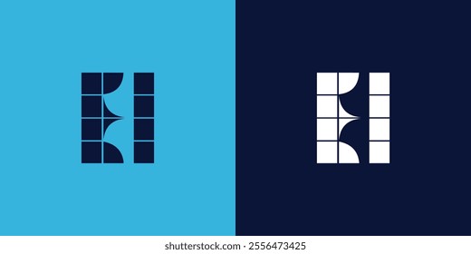 EL logo design with tile shape. Minimalist and modern vector illustration design suitable for business or brand