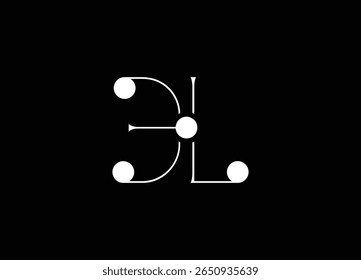 Vetor de design de logotipo EL. Elegante Monograma Design de logotipo