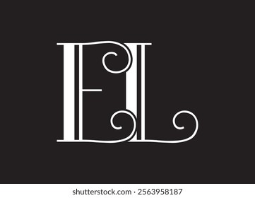 EL Logo Design Vector Template
