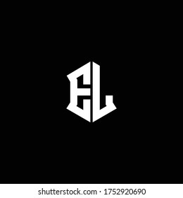 el logo monogram with shield shape design template