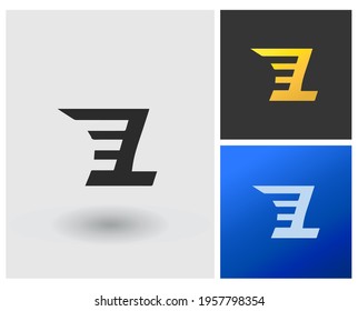 EL logo negative space modern template