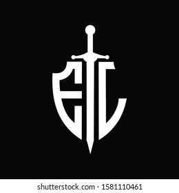 EL logo with shield shape and sword