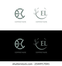 EL minimalistisches und klassisches Logo-Set-Design. EL Monogramm Kreis Form Vektor. EL einzigartiges Design
