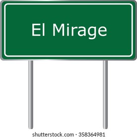 El Mirage , Arizona , road sign green vector illustration, road table, USA city