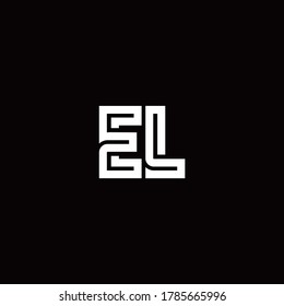 EL monogram logo with abstract line design template