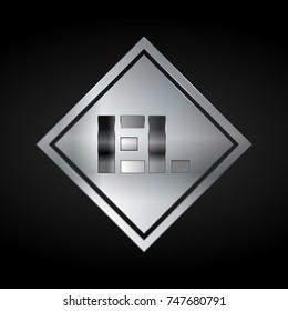 EL Monogram, Silver Logo, Metal Logo, Luxury, Elegant, Abstract, square
