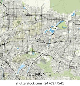 El Monte, California, USA map poster art