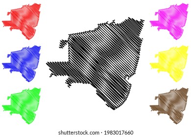 El Monte City, California(United States cities, United States of America, usa city) map vector illustration, scribble sketch City of El Monte map