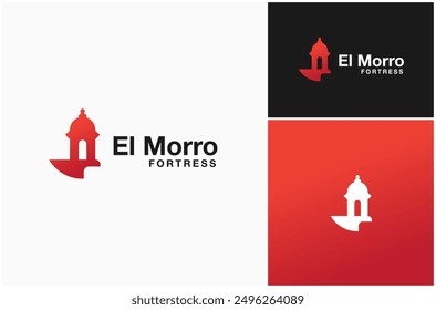 El Morro Fortress Fort Castillo Castle Bartizan History Monument Vector Logo Design Illustration