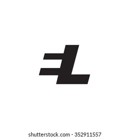 EL negative space letter logo