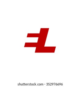 EL negative space letter logo red