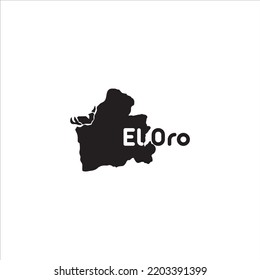 El Oro Karte und schwarzes Buchstabendesign auf weißem Hintergrund