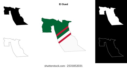 Conjunto de mapas da província de El Oued