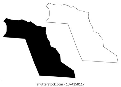 El Oued Province ( Peoples Democratic Republic of Algeria) map vector illustration, scribble sketch  map