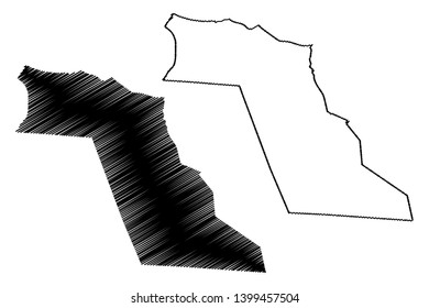 El Oued Province (Provinces of Algeria, Peoples Democratic Republic of Algeria) map vector illustration, scribble sketch El Oued map