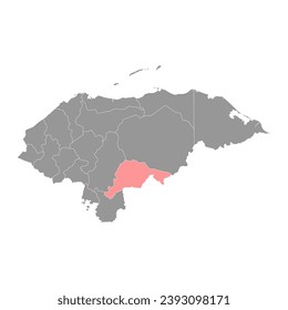 El Paraiso department map, administrative division of Honduras. Vector illustration.