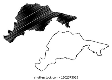 El Paraiso Department (Republic of Honduras, Departments of Honduras) map vector illustration, scribble sketch El Paraíso map
