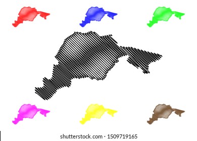 El Paraiso Department (Republic of Honduras, Departments of Honduras) map vector illustration, scribble sketch El Paraíso map