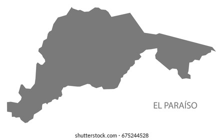 El Paraiso Honduras map grey illustration silhouette