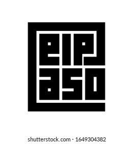 El Paso Calligraphy Logo in black color and block code style