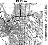 El Paso City Map, Cartography Map, Street Layout Map