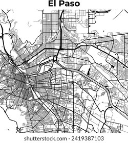 El Paso City Map, Cartography Map, Street Layout Map