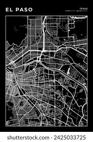 El Paso City Map, Cartography Map, Street Layout Map