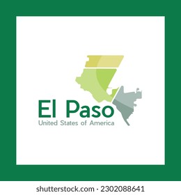 El Paso Stadtplan Modern Creative Logo