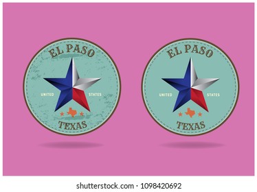 El Paso city, Texas Logo Vintage Design, Vector EPS 10