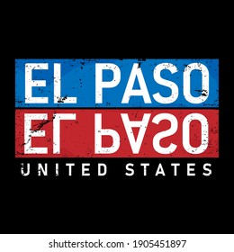 El Paso city typography text word lettering. Modern calligraphy text. Black color