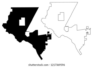 El Paso City ( United States cities, United States of America, usa city) map vector illustration, scribble sketch City of El Paso map