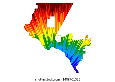 El Paso city (United States of America, USA, U.S., US, United States cities, usa city)- map is designed rainbow abstract colorful pattern, City of El Paso map made of color explosion,