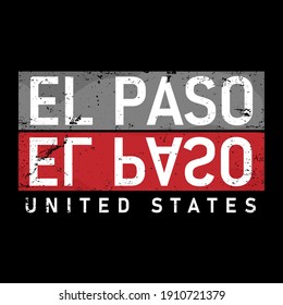 El Paso. City of United States of America. Editable logo vector design.