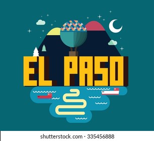 El Paso, in colorful poster design.