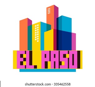 El Paso, in colorful poster design.