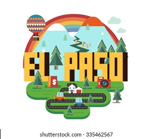 El Paso, in buntem Plakatdesign.