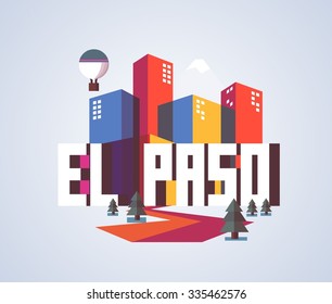 El Paso, in colorful poster design.