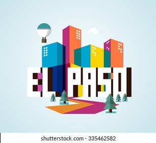 El Paso, in colorful poster design.