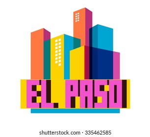 El Paso, in colorful poster design.