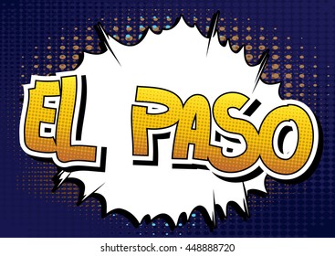 El Paso - Comic book style word.