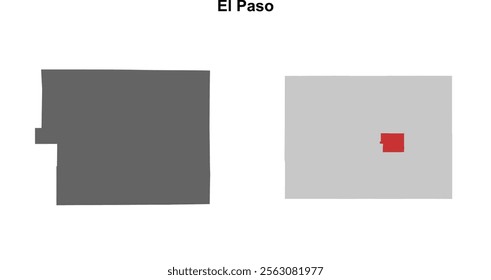 El Paso County (Colorado) blank outline map set