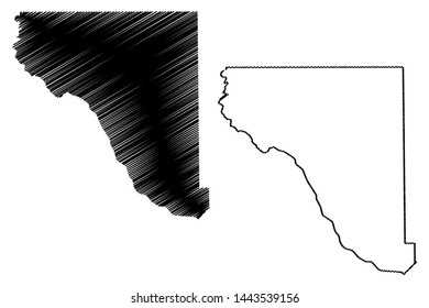 El Paso County, Texas (Counties in Texas, United States of America,USA, U.S., US) map vector illustration, scribble sketch El Paso map