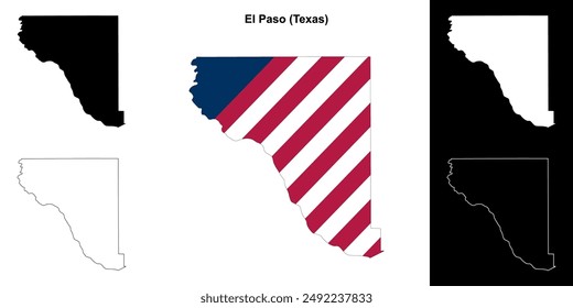 El Paso County (Texas) outline map set