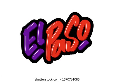 El Paso hand drawn modern brush lettering. Vector illustration logo text for webpage, print and advertising