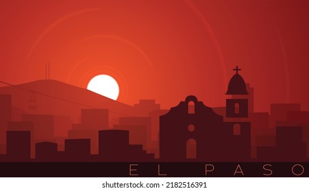 El Paso Low Sun Skyline Scene